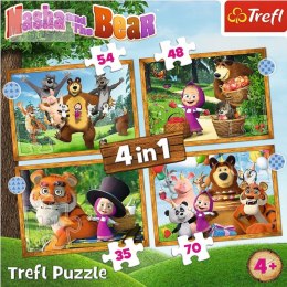 SIMBA Puzzle Masza w Lesie 4w1 Układanka dla Dzieci