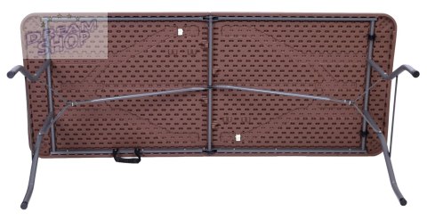 Stół bankietowy składany w walizkę Rattan 180x74x74,5 BROWN