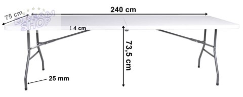 Stół cateringowy IMPRO składany w walizkę - 240 cm