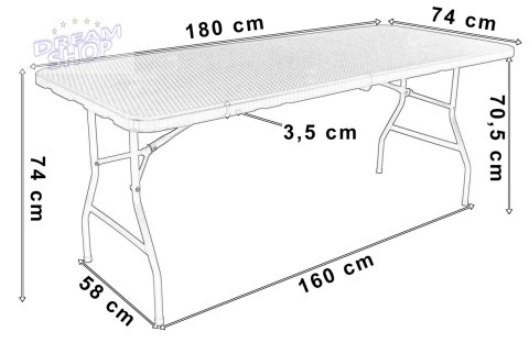 Zestaw ogrodowy tec-rattan stół 180 cm + 6 krzeseł