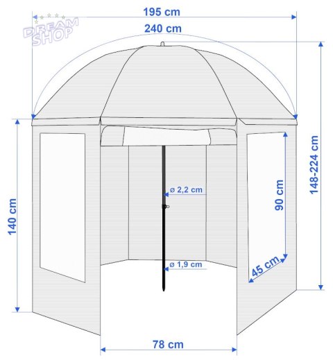 Parasol wędkarski namiot z osłoną JUKON maskujący