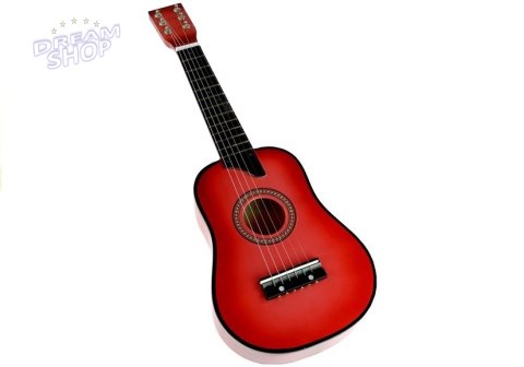 Gitara Drewniana Klasyczna z Kostką Różowa 60 cm