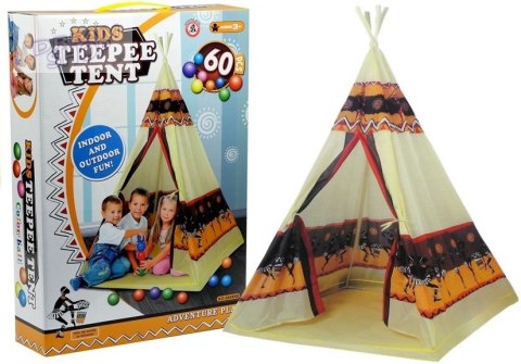 Namiot Tipi Indiański Dom Zabaw + 60 Piłek 155 cm