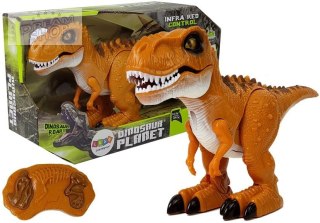 Dinozaur Zdalnie Sterowany R/C Brąz Dźwięk Światło Tyranozaur