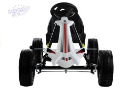 Gokart Biało-Czarny Monster Na Pedały Pompowane Koła