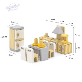 VIGA PolarB Zestaw do Domku dla Lalek Mebelków Kuchnia Jadalnia