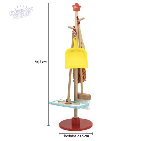 VIGA Drewniany Zestaw Narzędzi do Sprzątania 6 el.