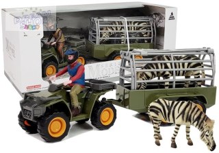 Quad z Przyczepką Transporter Figurki Zebra