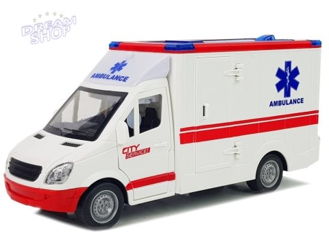 Ambulans Z Napędem Frykcyjnym 1:16 Dźwięk Światła