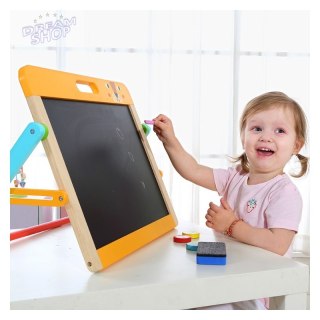 TOOKY TOY Tablica Edukacyjna 2w1 Magnetyczna Kredowa dla Dzieci Magnesy Gąbka 6 el.