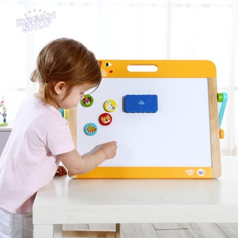 TOOKY TOY Tablica Edukacyjna 2w1 Magnetyczna Kredowa dla Dzieci Magnesy Gąbka 6 el.