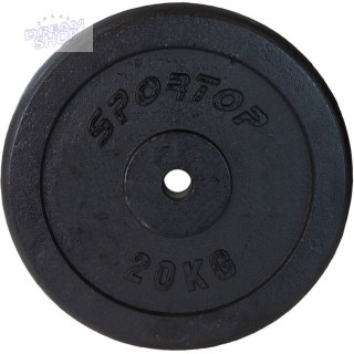 Obciążenie żeliwne czarne 20 kg Sportop fi26,5