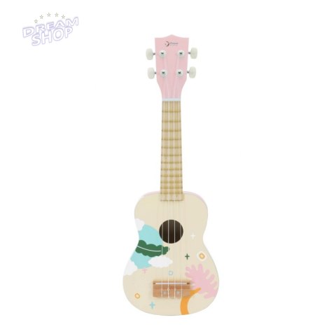 CLASSIC WORLD Drewniane Ukulele Gitara dla Dzieci Różowa