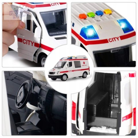 AUTO AMBULANS KARETKA OTWIERANE DRZWI 1:16 WY590A