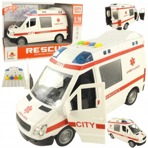 AUTO AMBULANS KARETKA OTWIERANE DRZWI 1:16 WY590A