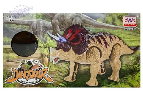 Dinozaur Triceratops Zielony Na Baterie