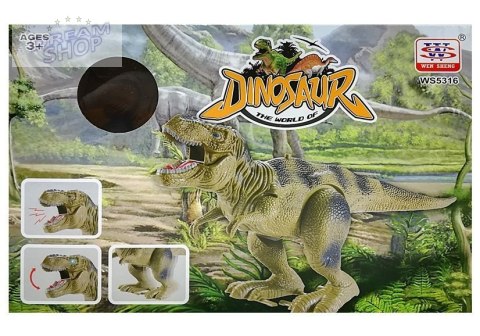 Dinozaur Tyranozaur Rex Na Baterie Brązowy