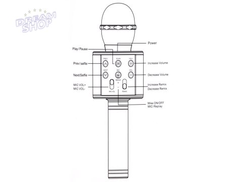 Mikrofon bezprzewodowy karaoke głośnik IN0136