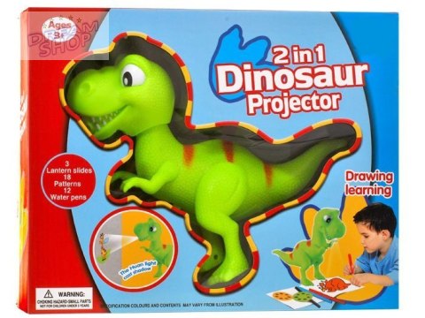 Dinozaur T-rex Rzutnik projektor + pisaki TA0048