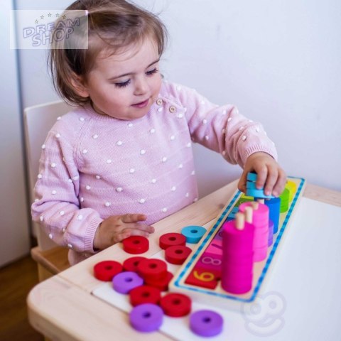 WOOPIE GREEN Układanka Nauka Liczenia i Kolorów Montessori