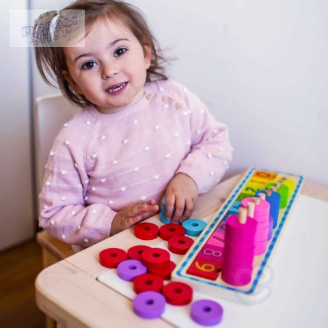 WOOPIE GREEN Układanka Nauka Liczenia i Kolorów Montessori