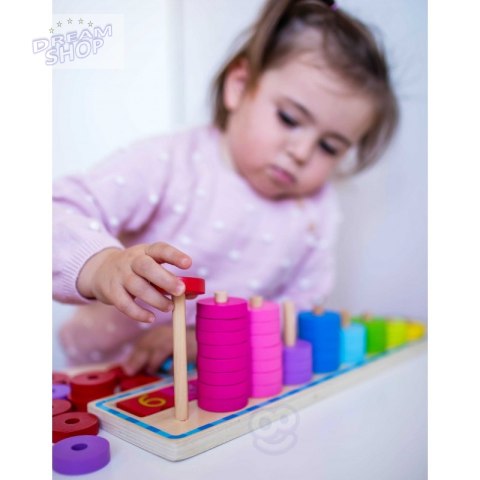 WOOPIE GREEN Układanka Nauka Liczenia i Kolorów Montessori