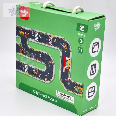 TOOKY TOY Puzzle Autostrada Makieta + 3 Samochodziki