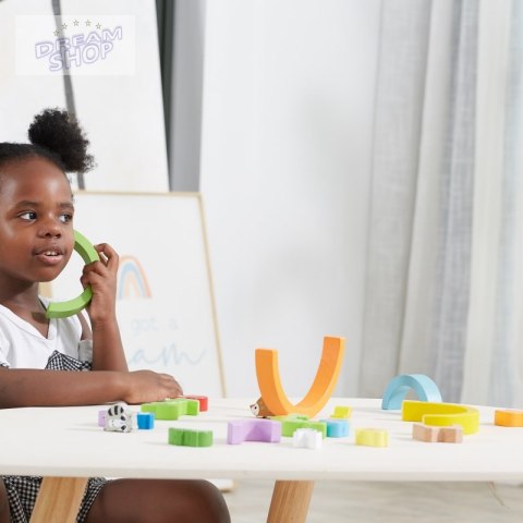 VIGA Drewniana Tęcza Układanka Klocki Kreatywne Montessori