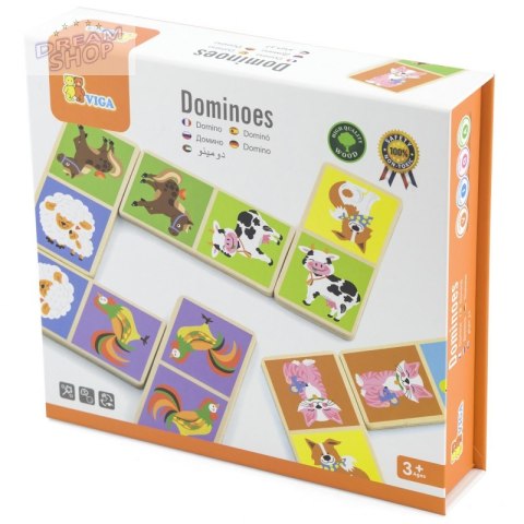 Drewniana gra Domino Farma Viga Toys 28 elementów