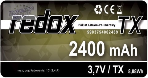 Redox 2400 mAh 3,7V JR (MT44) - pakiet LiPo TX