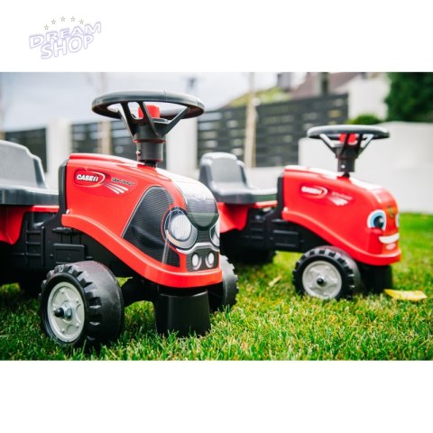 FALK Traktorek Baby Case IH Ride-On Czerwony z Przyczepką + akc. od 12 miesięcy