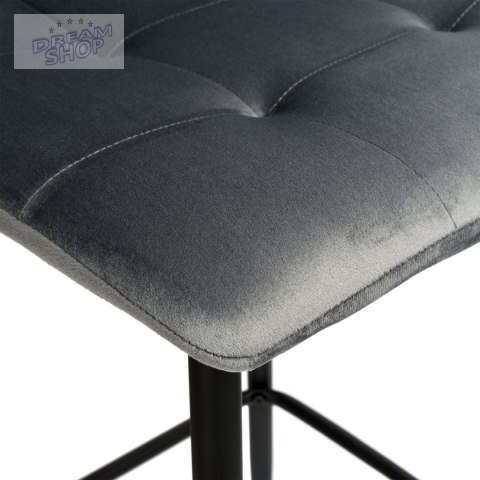 Hoker krzesło barowe HAMILTON VELVET grafitowe Hoker krzesło barowe HAMILTON VELVET grafitowe