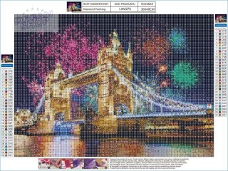 Haft Diamentowy, Obraz, Mozaika Diamentowa Diamond Painting, MOST TOWER BRIDGE 40x30cm