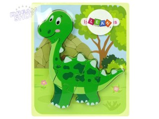 Drewniane Puzzle Dinozaur Isanosaurus Zielony