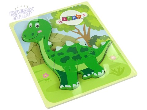 Drewniane Puzzle Dinozaur Isanosaurus Zielony