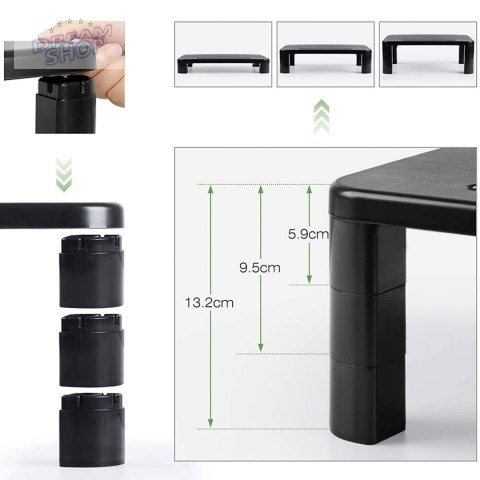 Podstawka pod monitor laptopa czarna