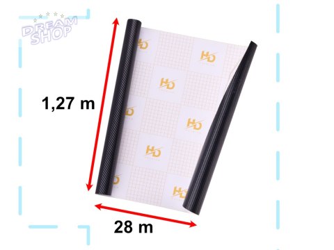 Folia rolka carbon 3D czarna 1,27x28m Folia rolka carbon 3D czarna 1,27x28m
