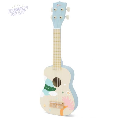 CLASSIC WORLD Drewniane Ukulele Gitara dla Dzieci Niebieskie