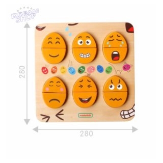 MASTERKIDZ Tablica do Nauki Emocji Drewniane Jajka jaki Humor?