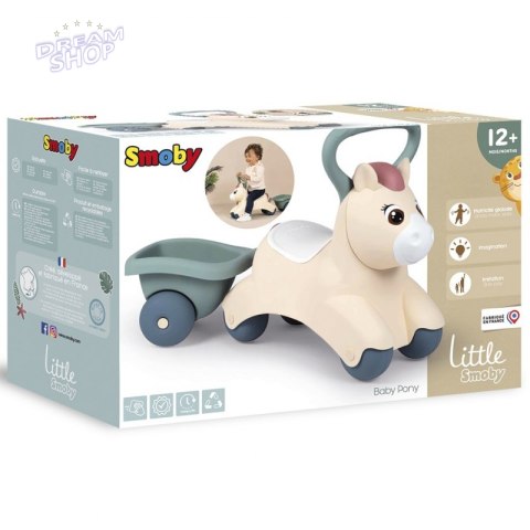 SMOBY Little Pierwszy Jeżdzik Pony Ride-On Kucyk z Przyczepką