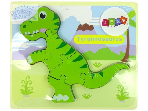 Drewniane Puzzle Dinozaur Isanosaurus Zielony