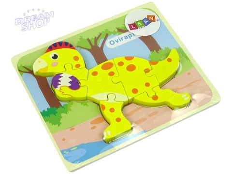 Drewniane Puzzle Dinozaur Stegosaurus Żółty