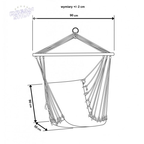 Hamak fotel brazylijski 90x50cm natura chabrowy z wszytą poduszką