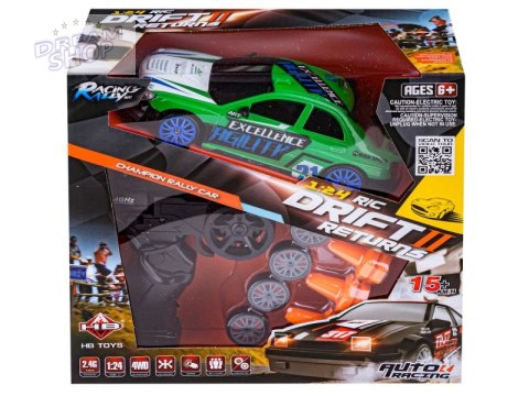 Samochód Do Driftu, Auto RC Drift 1:24 2,4 GHz 4WD ZIELONY