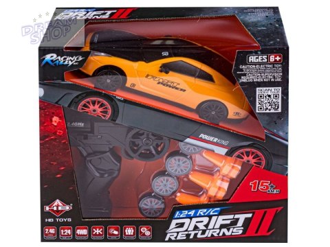 Samochód Do Driftu, Auto RC Drift 1:24 2,4 GHz 4WD ŻÓŁTY