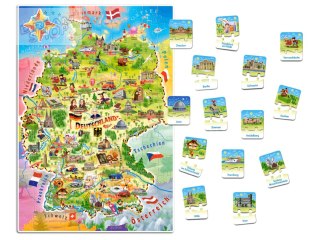 Puzzle Mapa Niemiec 120 elementów+quiz GRATIS Puzzle 300el. Kolejka CA0037