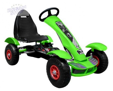 Duży Gokart Pompowane Koła Zielony