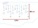 Lampki LED kurtyna gwiazdki 2,5m 138LED zimny biały
