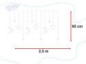 Lampki LED kurtyna księżyc gwiazdy 2,5m 138LED multikolor