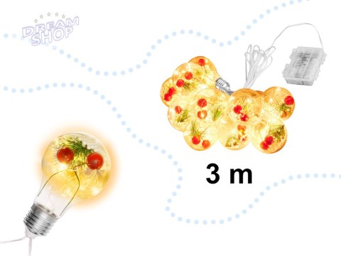 Lampki LED kurtyna kule z dekoracją 3m 10LED ciepły